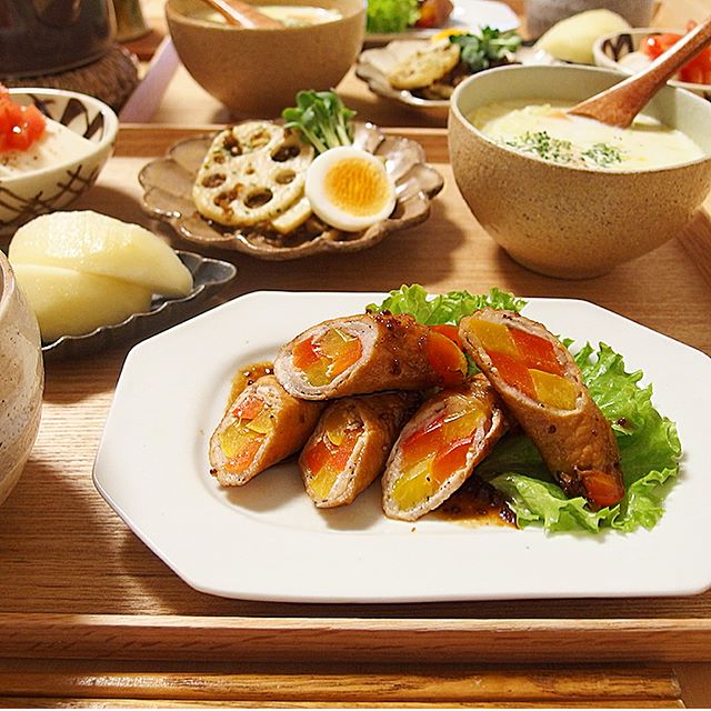 隙間料理に簡単なおかず！パプリカの肉巻き