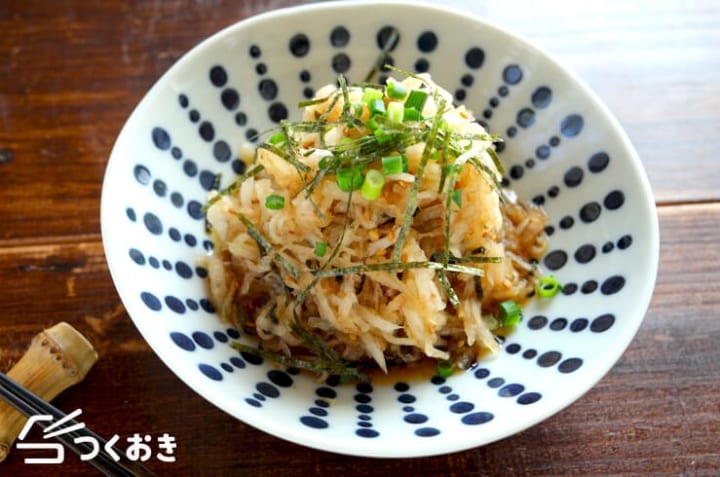 たこ焼きに！千切り大根のめんつゆおかかサラダ