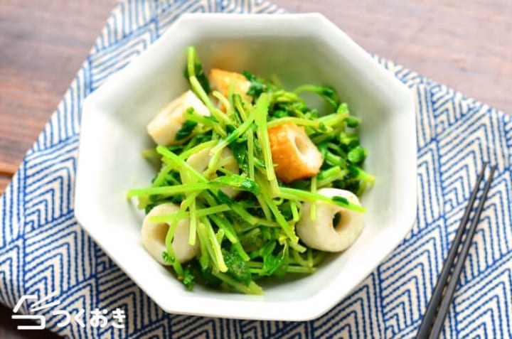 おすすめの食べ方に！豆苗のちくわ胡麻酢和え