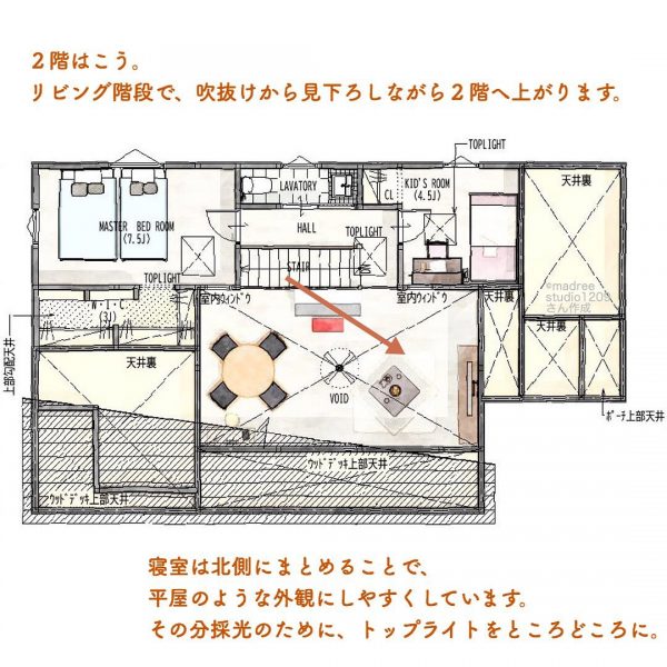 干した洗濯物を目立たせない、物干しスペースがひっそり間取り！5