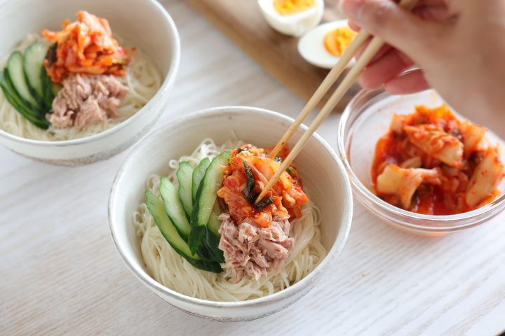 そうめんで簡単！ツナキムチ冷麺6