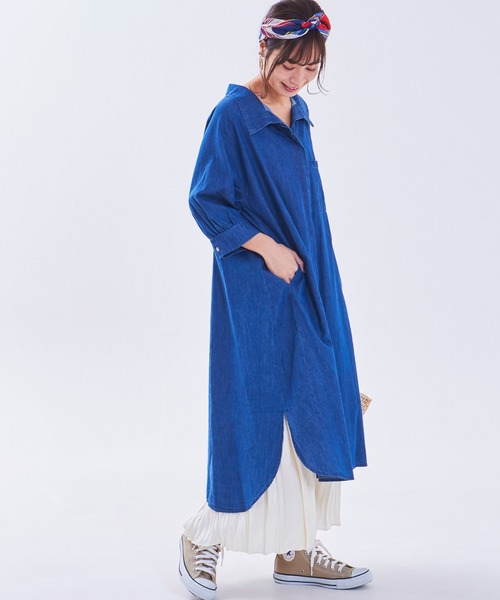 秋のデニムワンピースコーデ特集 最新 アウターと足し算してもおしゃれ Folk