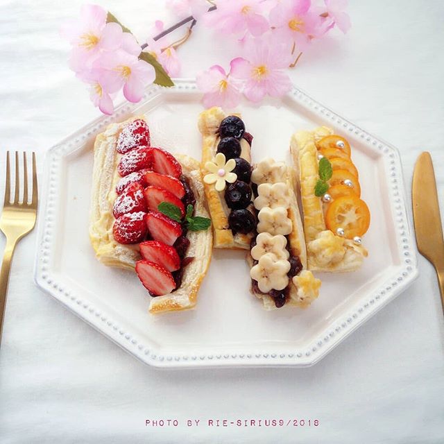 可愛いお菓子!フルーツのオープンパイ