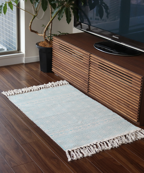 [ABBEY MARKET] ハンドメイド キリム柄 ラグマット 60x90cm