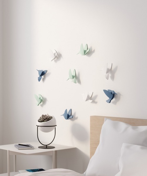 [entre square] umbra/ハミングバード ウォールデコ 9個入り アソートカラー