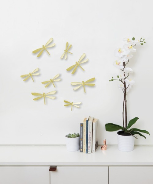 [entre square] umbra/ウォールフラッター ウォールデコ 8個入り ゴールド