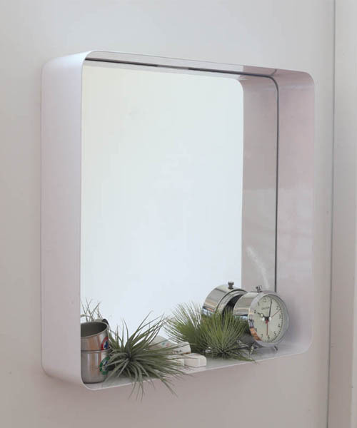 [DULTON] MIRROR WITH STEEL FRAME WHITE