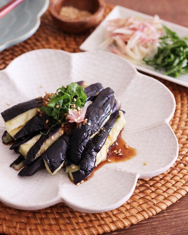 レンジで蒸しなすしょうが醤油