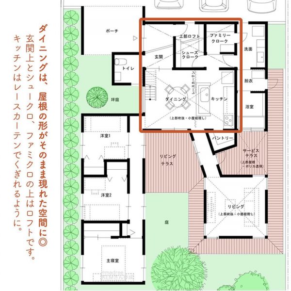 リゾート風なリビングがある 遊び心にあふれた平屋の間取り Folk