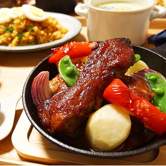 パーティー料理に!スペアリブと野菜焼き