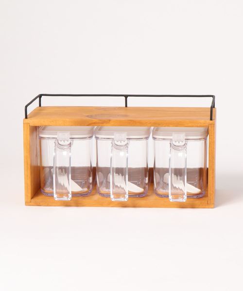 [studio CLIP] キャニスター付きウッドラック