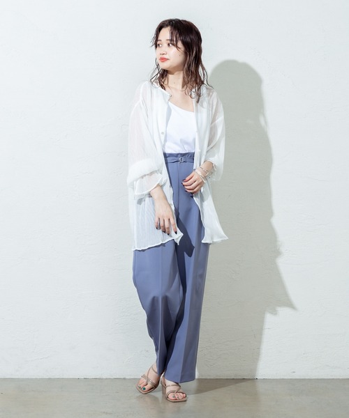 【11月中旬服装】シアーブラウスでぬけ感コーデ