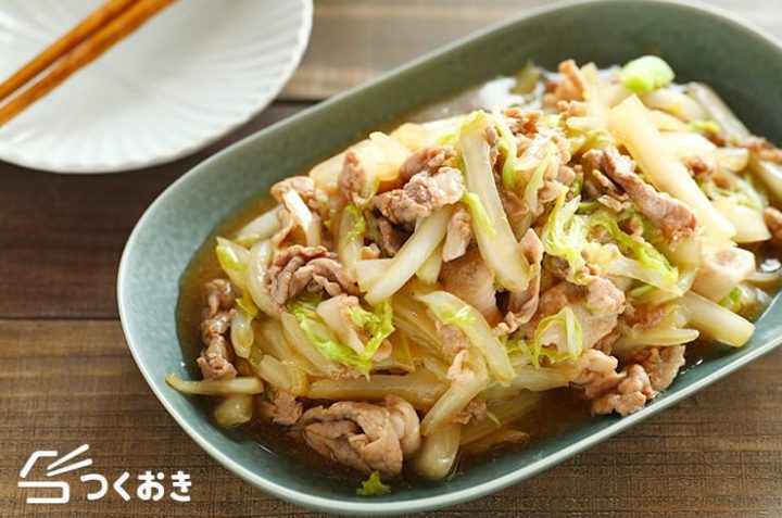 秋に人気の肉料理！豚肉と白菜の中華風炒め