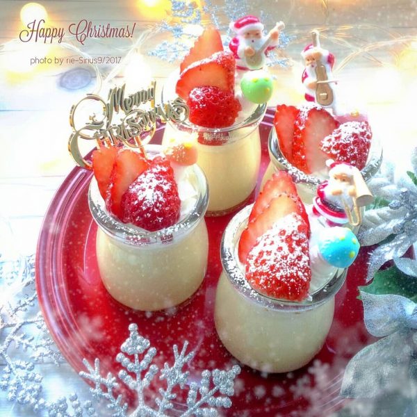 クリスマスの冷たいスイーツ！プリン