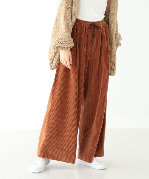 [BEAMS WOMEN] BERWICH / コーデュロイ ドロストワイドパンツ