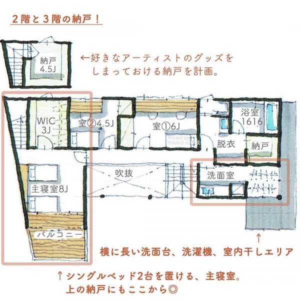 自分だけの個性的なお家！土地の形を活かしたモダンな間取り。4