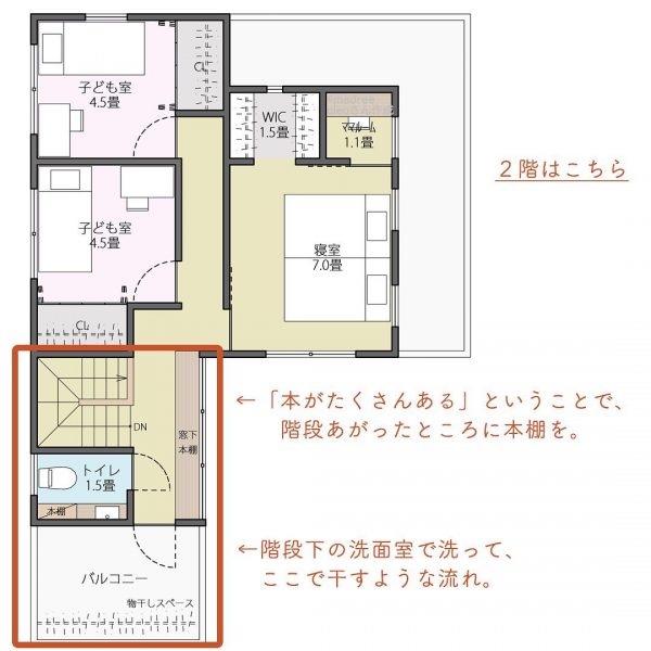 ただいま！で顔を合わせる、家族の帰りをお出迎え間取り。4