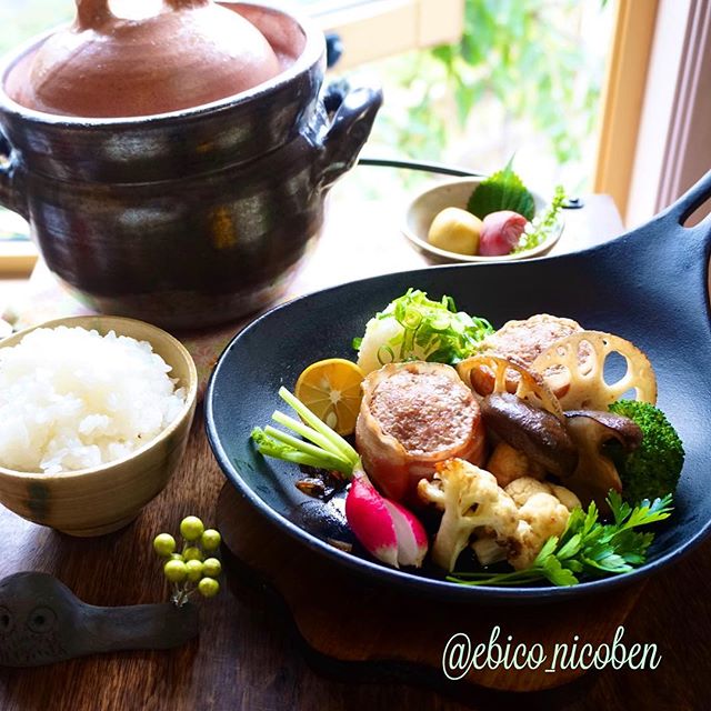 ハンバーグの盛り付け例!大皿盛り9