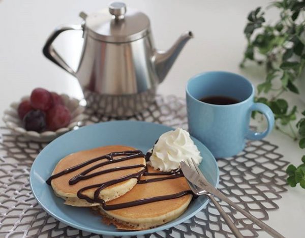 チョコレートがけホットケーキ