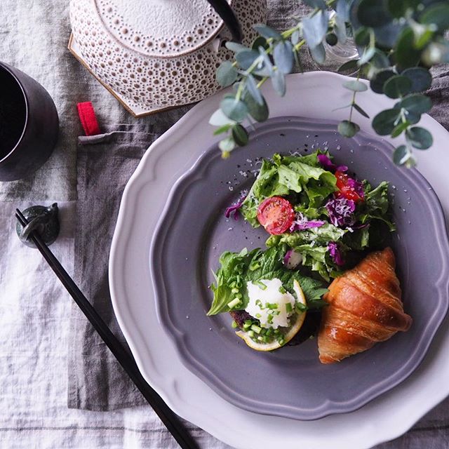 ハンバーグの盛り付け例!ご飯やパンも一緒に8