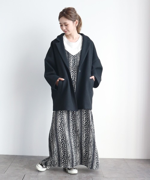 キャミワンピの冬コーデ 21 大人女子のおしゃれな重ね着テクをご紹介 Folk