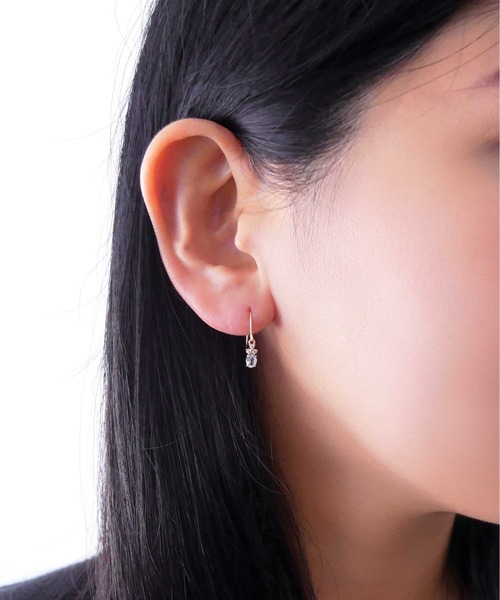 K10イエローゴールド ホワイトトパーズ ピアス/VENDOME AOYAMA(ヴァンドーム青山)