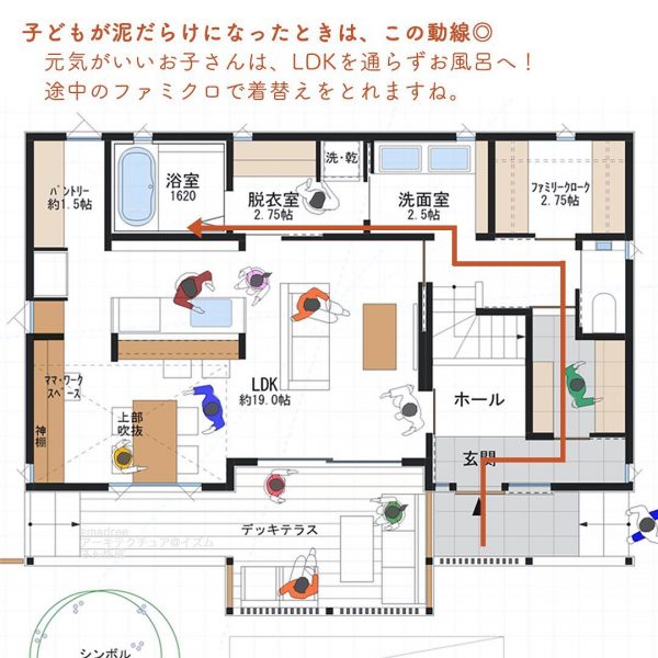 キッチン近くにママスペース！書類書いたり、趣味もできる間取り。4