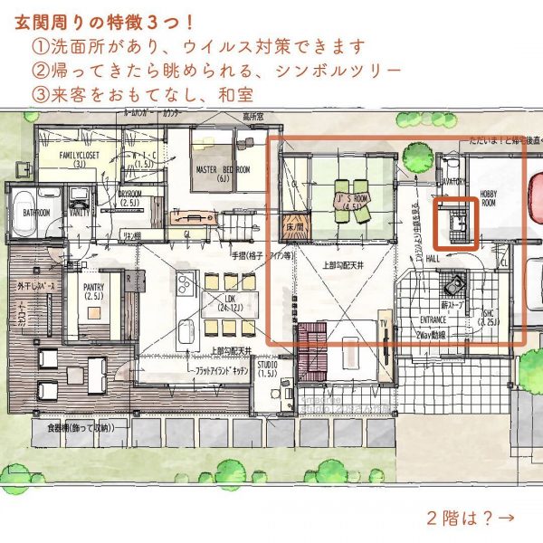 寝る前にお風呂入れる！水回りと主寝室がつながる間取り。3