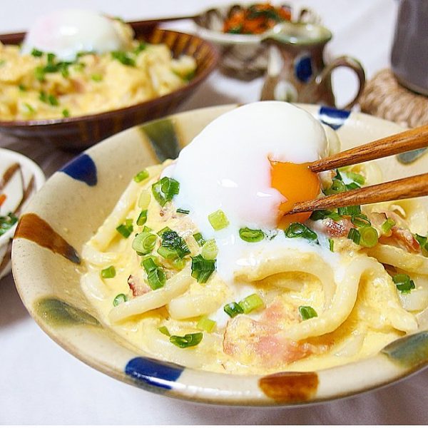 胃に優しい！おすすめの和風カルボうどん