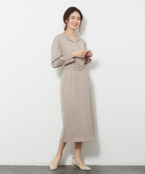 Rouge vif la cle スリットネックIラインワンピース
