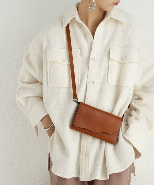 [antiqua] 本革ショルダー財布