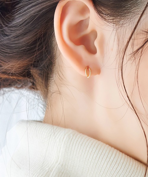 【K10】ダブルハーフフープピアス