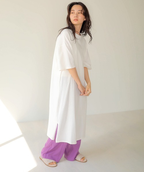 【WEB限定】ビッグシルエットクルーネックTシャツワンピース