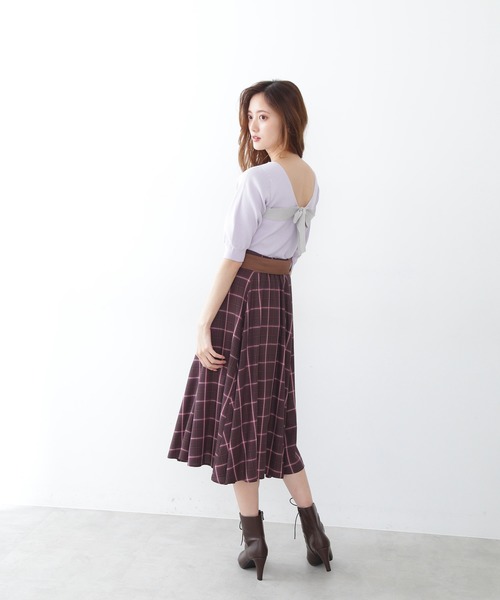JILL by JILLSTUART ダブルバックリボンニットトップ