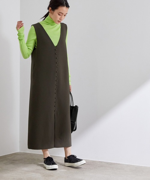 【WEB限定】Vネックジャンパードレス
