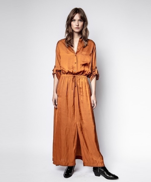 RADIAL SATIN DRESS