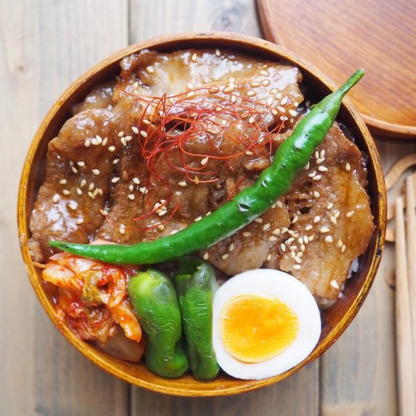 忙しい日の焼肉丼曲げわっぱ弁当