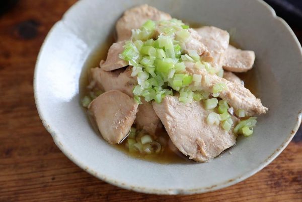 ヘルシーな鶏むね肉のねぎダレポン酢