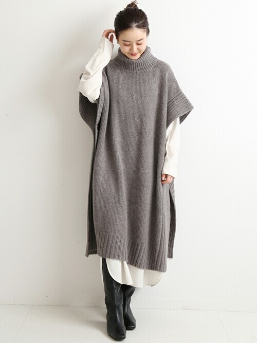 冬のタートルネックの重ね着コーデ ワンピースやシャツのおしゃれな合わせ方 Folk