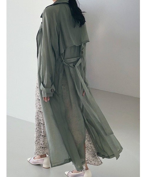 Sheer ロングトレンチコート