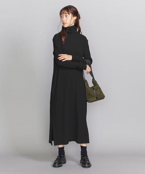 BY テレコIラインタートルネックロングスリーブワンピース