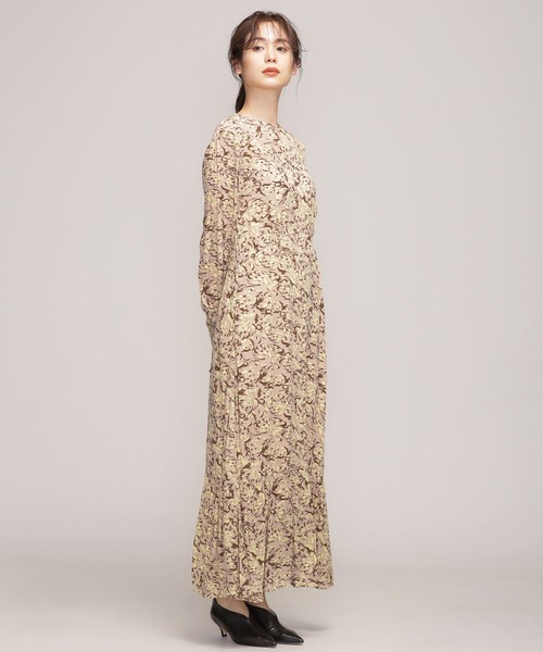NE QUITTEZ PAS/FINE CRAPE FLOWER DRESS