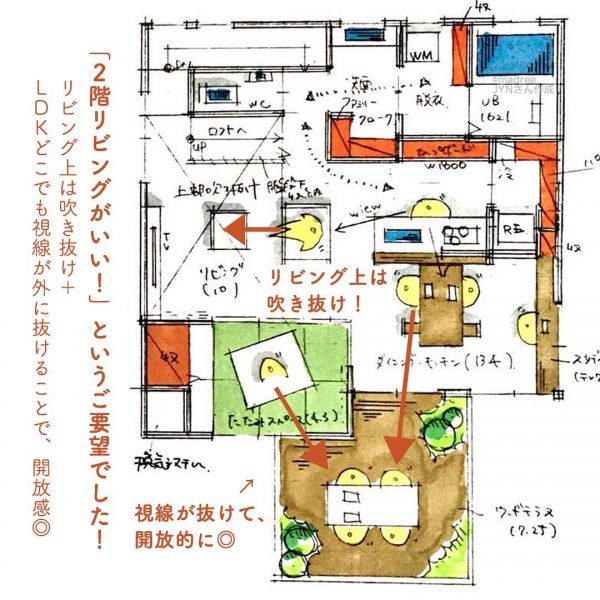 圧倒的な開放感！どこにいても広々な2階リビング。2