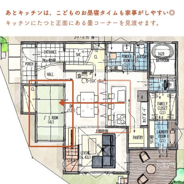 来客時はキッチンを隠したい！間仕切りでサッとスッキリみせる家。3