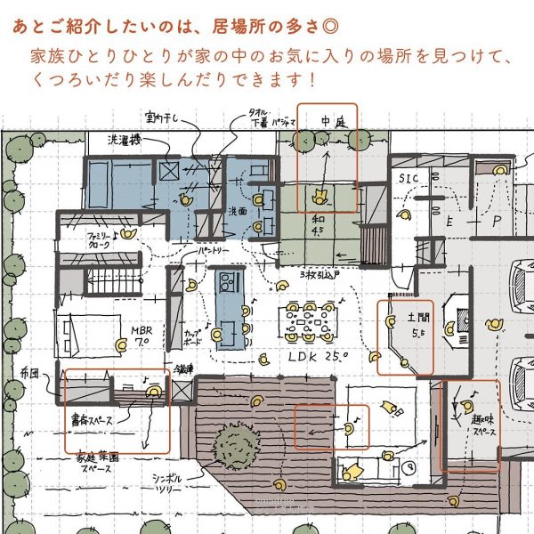 冬は暖炉でほかほか暖まる！火のゆらぎに癒やされる間取り。3