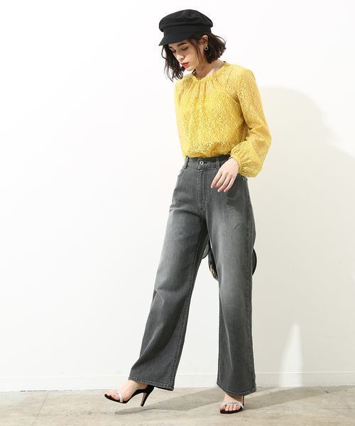 ストーンバイオワイドデニムパンツ