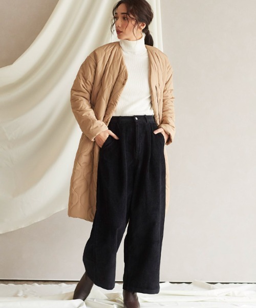 コーデュロイハイウエストワイドパンツ