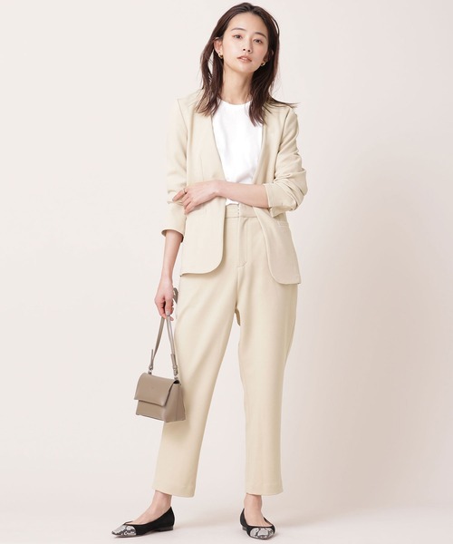 WEB限定/カットジョーゼット ジャケット+パンツ セットアップ