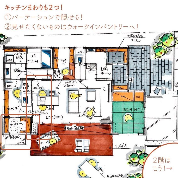 家での趣味や、お仕事に！やんわり独立した書斎のある間取り。4