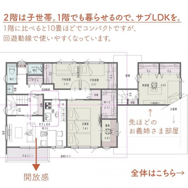 2.5世帯が暮らす！ほどよい距離感が良い間取り。4